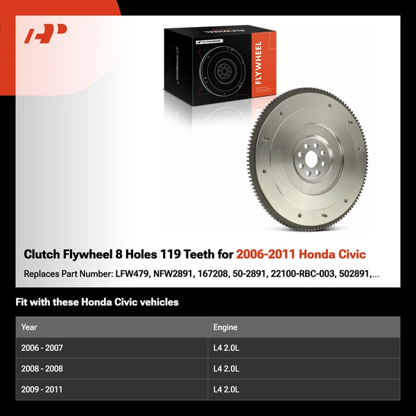 Clutch Flywheel 8 Holes 119 Teeth for 2006-2011 Honda Civic