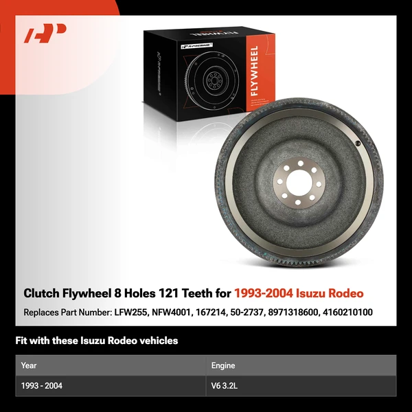 Clutch Flywheel 8 Holes 121 Teeth for 1993-2004 Isuzu Rodeo