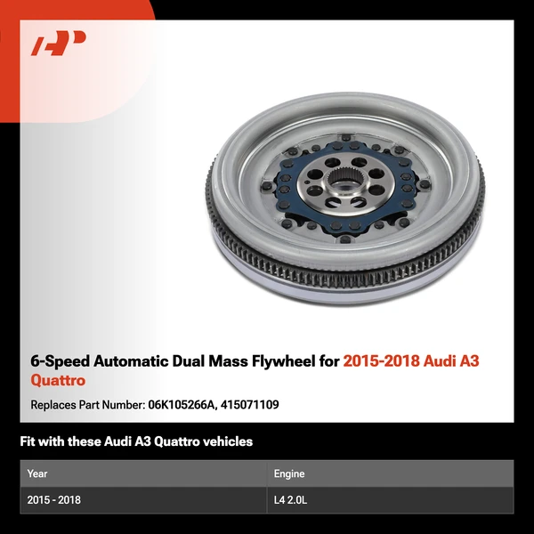6-Speed Automatic Dual Mass Flywheel for 2015-2018 Audi A3 Quattro