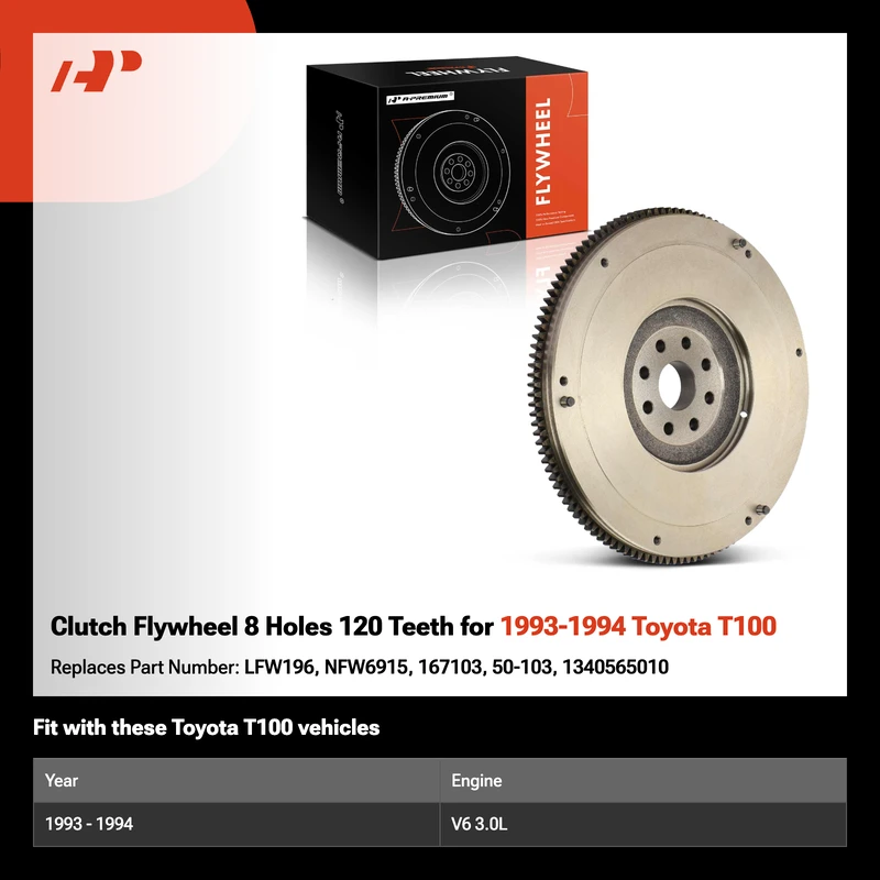 Clutch Flywheel 8 Holes 120 Teeth for 1993-1994 Toyota T100