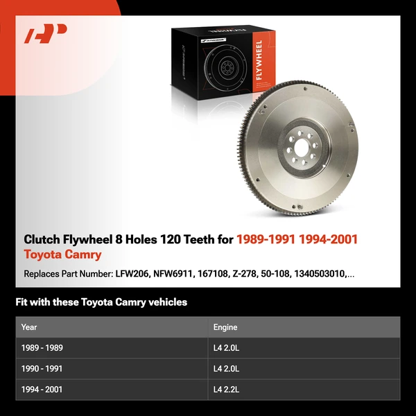 Clutch Flywheel 8 Holes 120 Teeth for 1989-1991 1994-2001 Toyota Camry