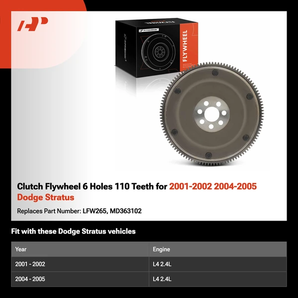 Clutch Flywheel 6 Holes 110 Teeth for 2001-2002 2004-2005 Dodge Stratus