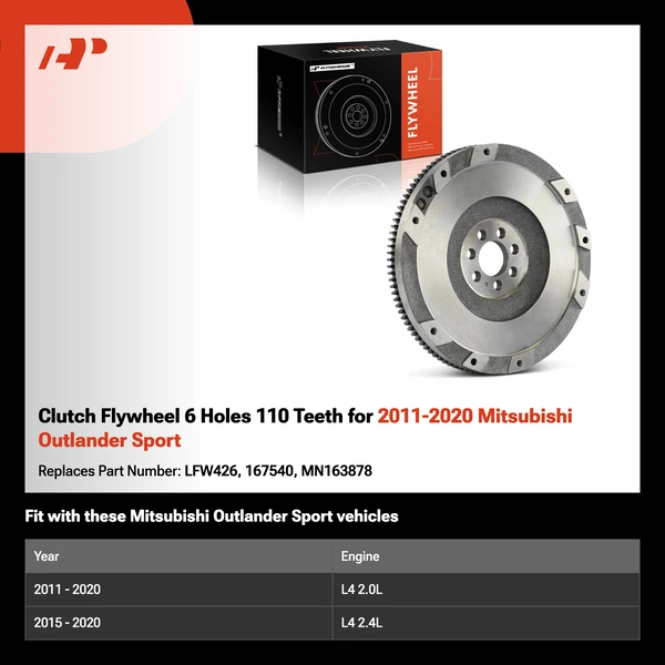 Clutch Flywheel 6 Holes 110 Teeth for 2011-2020 Mitsubishi Outlander Sport