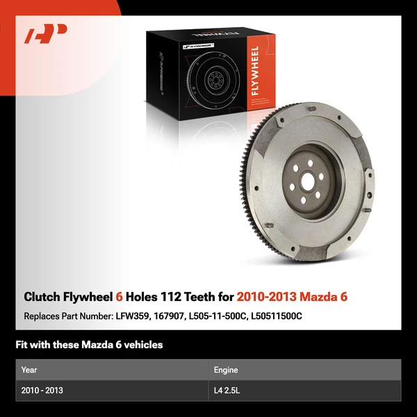 Clutch Flywheel 6 Holes 112 Teeth for 2010-2013 Mazda 6