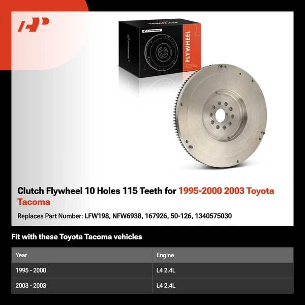 Clutch Flywheel 10 Holes 115 Teeth for 1995-2000 2003 Toyota Tacoma