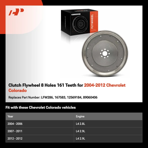 Clutch Flywheel 8 Holes 161 Teeth for 2004-2012 Chevrolet Colorado