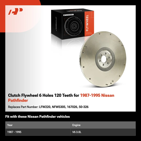 Clutch Flywheel 6 Holes 120 Teeth for 1987-1995 Nissan Pathfinder