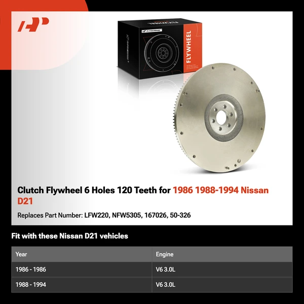 Clutch Flywheel 6 Holes 120 Teeth for 1986 1988-1994 Nissan D21