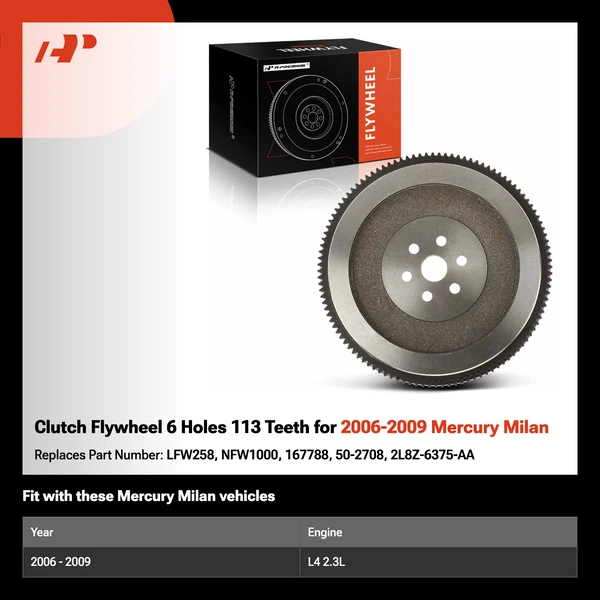 Clutch Flywheel 6 Holes 113 Teeth for 2006-2009 Mercury Milan