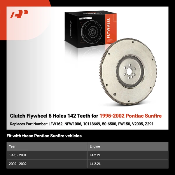 Clutch Flywheel 6 Holes 142 Teeth for 1995-2002 Pontiac Sunfire