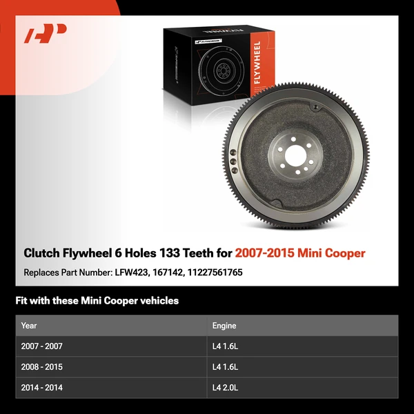 Clutch Flywheel 6 Holes 133 Teeth for 2007-2015 Mini Cooper