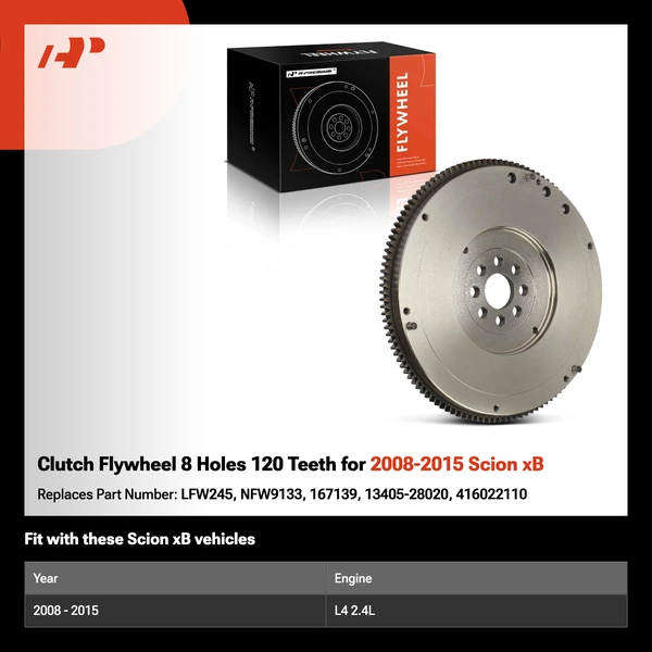 Clutch Flywheel 8 Holes 120 Teeth for 2008-2015 Scion xB
