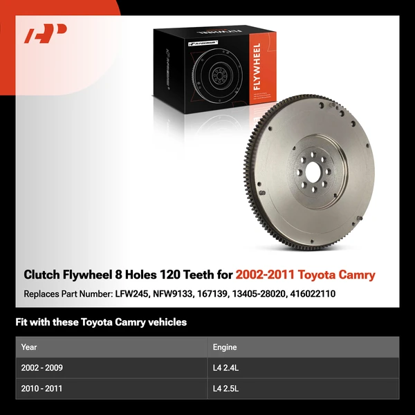 Clutch Flywheel 8 Holes 120 Teeth for 2002-2011 Toyota Camry
