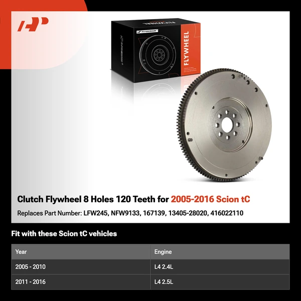 Clutch Flywheel 8 Holes 120 Teeth for 2005-2016 Scion tC