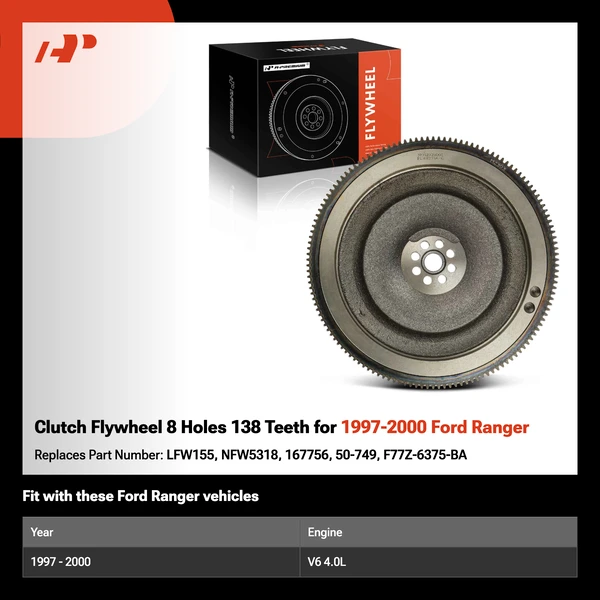 Clutch Flywheel 8 Holes 138 Teeth for 1997-2000 Ford Ranger