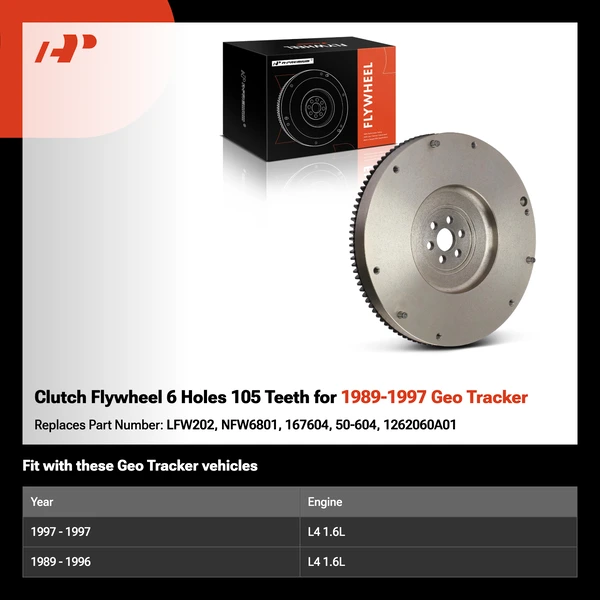 Clutch Flywheel 6 Holes 105 Teeth for 1989-1997 Geo Tracker