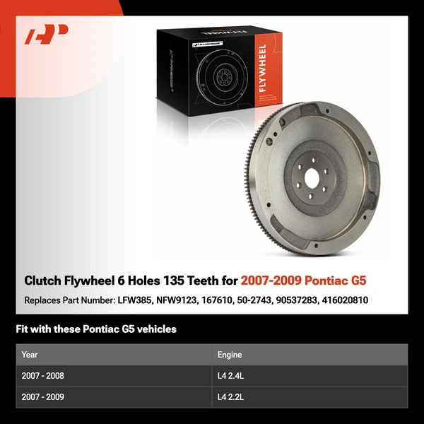 Clutch Flywheel 6 Holes 135 Teeth for 2007-2009 Pontiac G5
