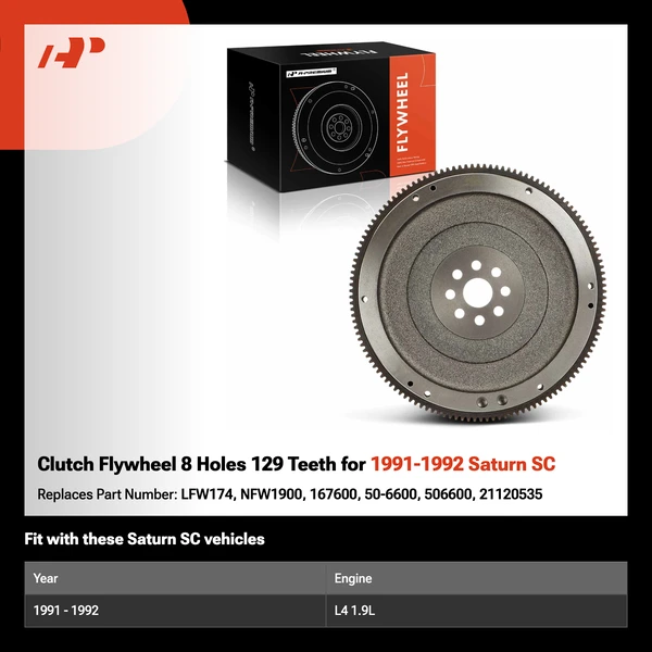 Clutch Flywheel 8 Holes 129 Teeth for 1991-1992 Saturn SC