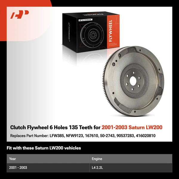 Clutch Flywheel 6 Holes 135 Teeth for 2001-2003 Saturn LW200