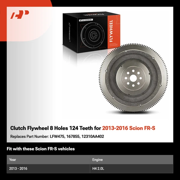 Clutch Flywheel 8 Holes 124 Teeth for 2013-2016 Scion FR-S