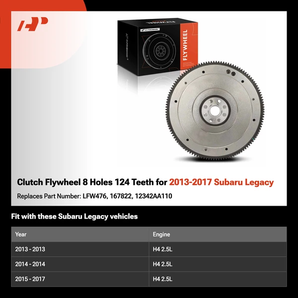 Clutch Flywheel 8 Holes 124 Teeth for 2013-2017 Subaru Legacy