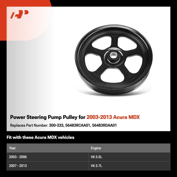 Power Steering Pump Pulley for 2003-2013 Acura MDX