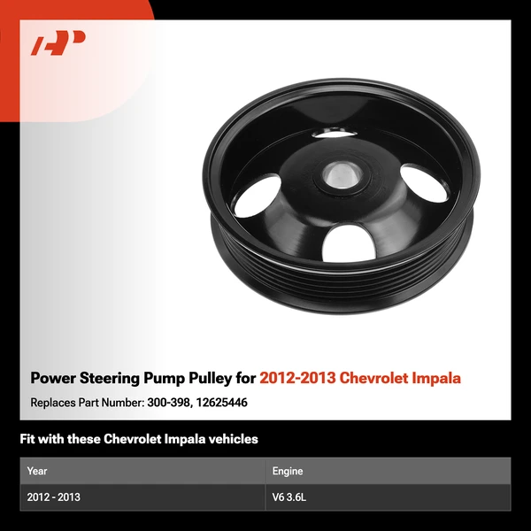Power Steering Pump Pulley for 2012-2013 Chevrolet Impala