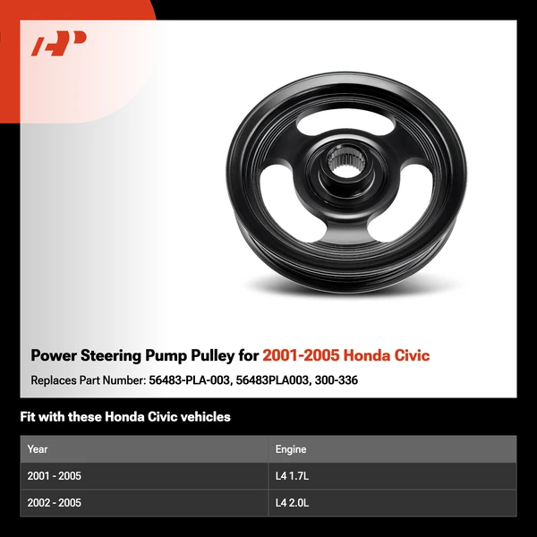 Power Steering Pump Pulley for 2001-2005 Honda Civic
