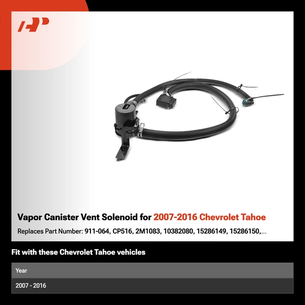 Vapor Canister Vent Solenoid for 2007-2016 Chevrolet Tahoe