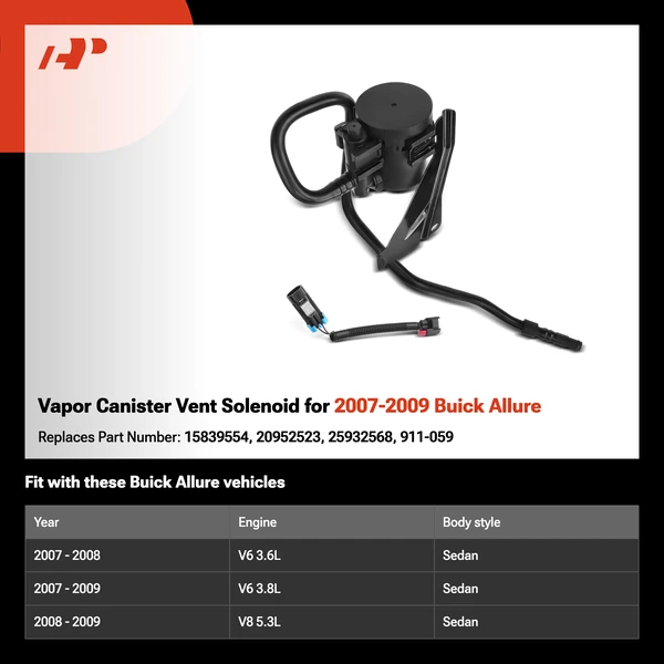 Vapor Canister Vent Solenoid for 2007-2009 Buick Allure