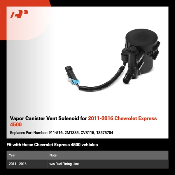Vapor Canister Vent Solenoid for 2011-2016 Chevrolet Express 4500