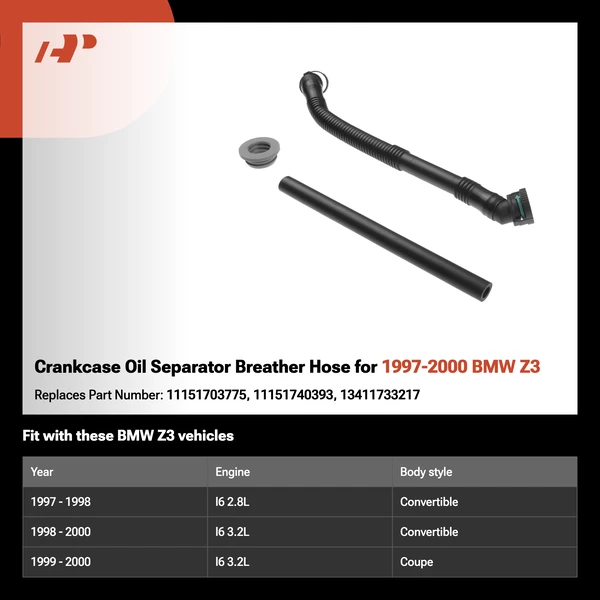 Crankcase Oil Separator Breather Hose for 1997-2000 BMW Z3