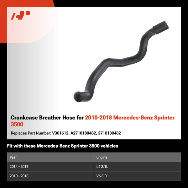 Crankcase Breather Hose for 2010-2018 Mercedes-Benz Sprinter 3500