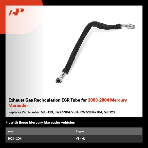 Exhaust Gas Recirculation EGR Tube for 2003-2004 Mercury Marauder