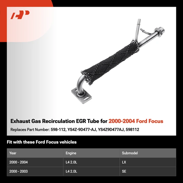Exhaust Gas Recirculation EGR Tube for 2000-2004 Ford Focus