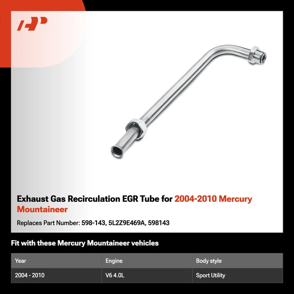 Exhaust Gas Recirculation EGR Tube for 2004-2010 Mercury Mountaineer