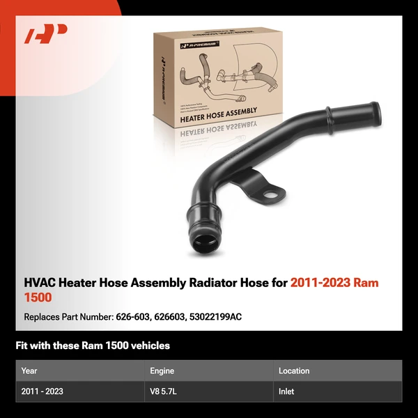 HVAC Heater Hose Assembly Radiator Hose for 2011-2023 Ram 1500