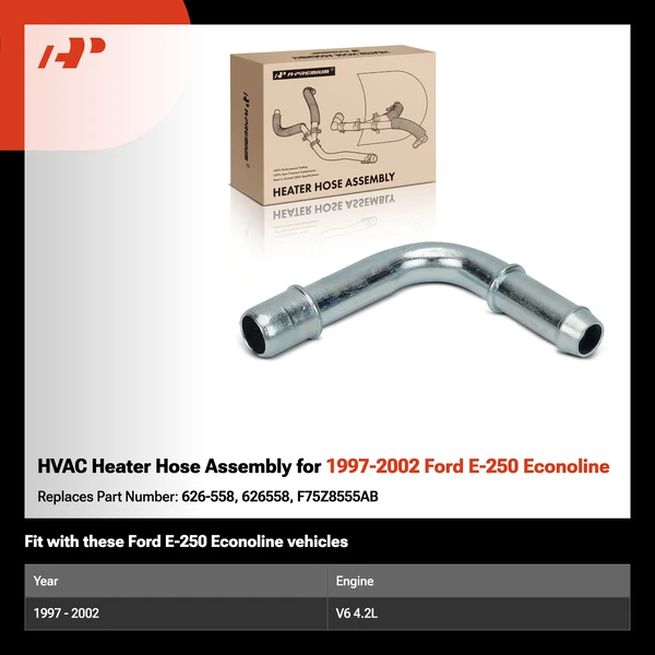 HVAC Heater Hose Assembly for 1997-2002 Ford E-250 Econoline