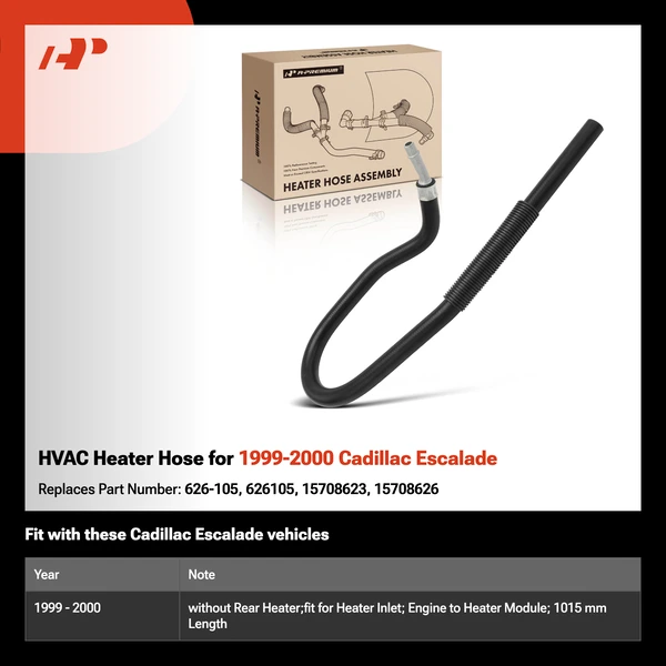 HVAC Heater Hose for 1999-2000 Cadillac Escalade