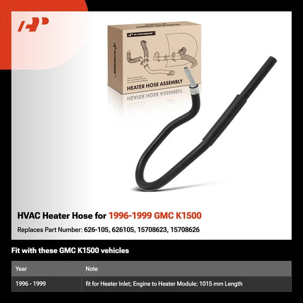 HVAC Heater Hose for 1996-1999 GMC K1500