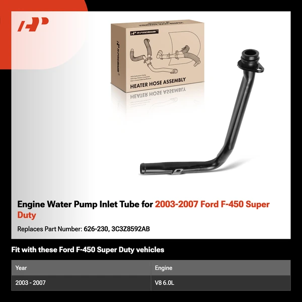Engine Water Pump Inlet Tube for 2003-2007 Ford F-450 Super Duty