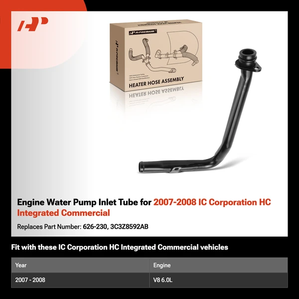Engine Water Pump Inlet Tube for 2007-2008 IC Corporation HC Integrated Commercial