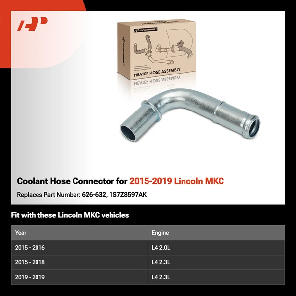 Coolant Hose Connector for 2015-2019 Lincoln MKC