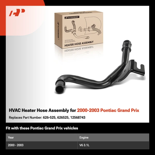HVAC Heater Hose Assembly for 2000-2003 Pontiac Grand Prix