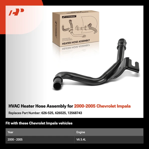 HVAC Heater Hose Assembly for 2000-2005 Chevrolet Impala