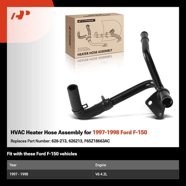 HVAC Heater Hose Assembly for 1997-1998 Ford F-150