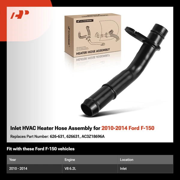 Inlet HVAC Heater Hose Assembly for 2010-2014 Ford F-150