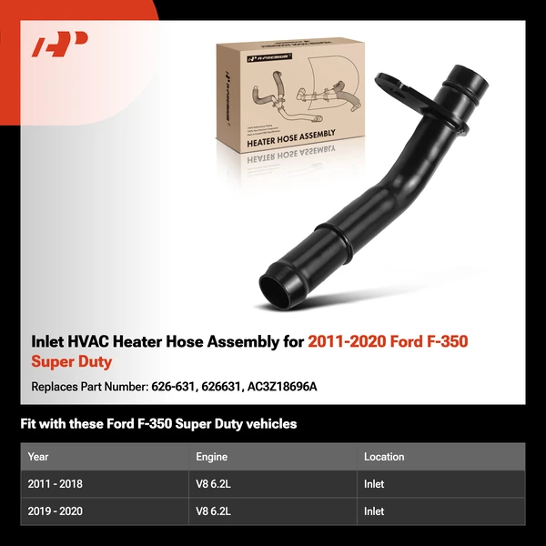 Inlet HVAC Heater Hose Assembly for 2011-2020 Ford F-350 Super Duty