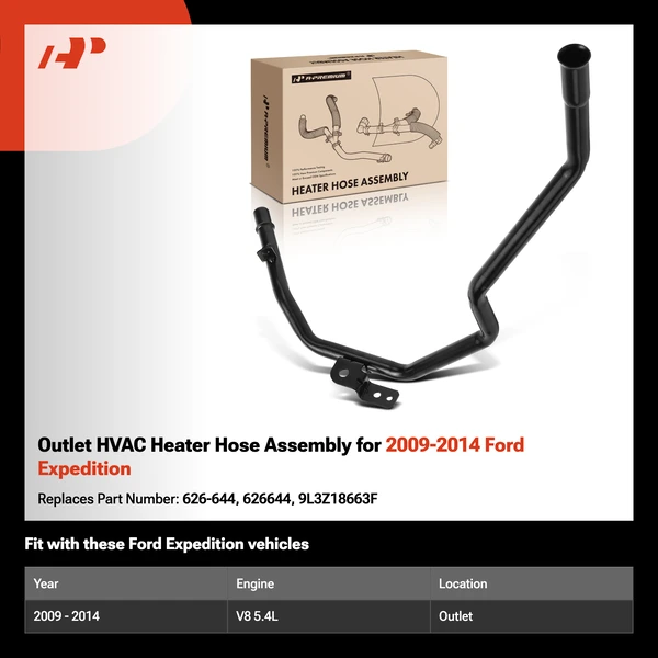 Outlet HVAC Heater Hose Assembly for 2009-2014 Ford Expedition