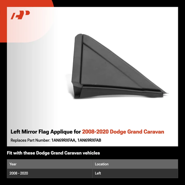 Left Mirror Flag Applique for 2008-2020 Dodge Grand Caravan